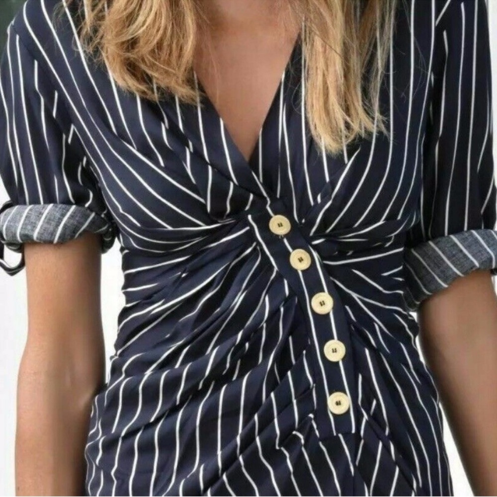 Zara Striped Tunic with Drape Effect - Picture 5 of 8